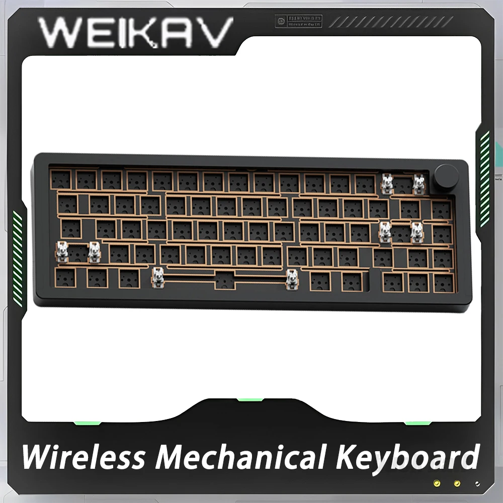 

Игровая клавиатура Weikav Sugar65, алюминиевые комплекты, прокладка, горячая замена, многофункциональная ручка RGB, механическая клавиатура, аксессуары для ПК