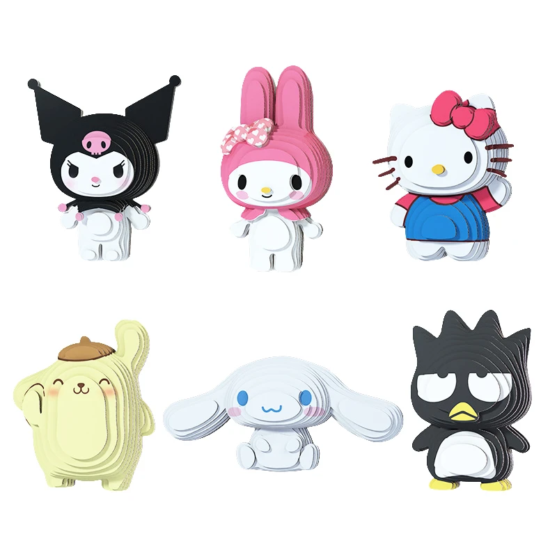 

Новинка, пазл Sanrio HelloKitty MyMelody Cinnamoroll Kawaii, креативное бумажное украшение для рабочего стола, Детский пазл «сделай сам», украшение для комнаты