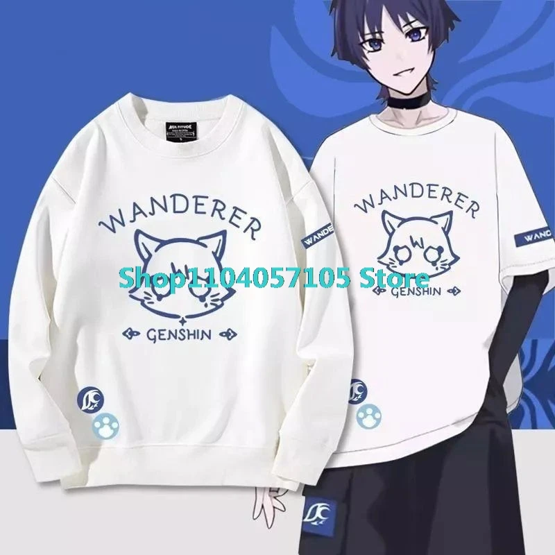 Genshin Impact Wanderer топы для косплея Balladeer длинная футболка Scaramouche рубашка-кимоно хаори