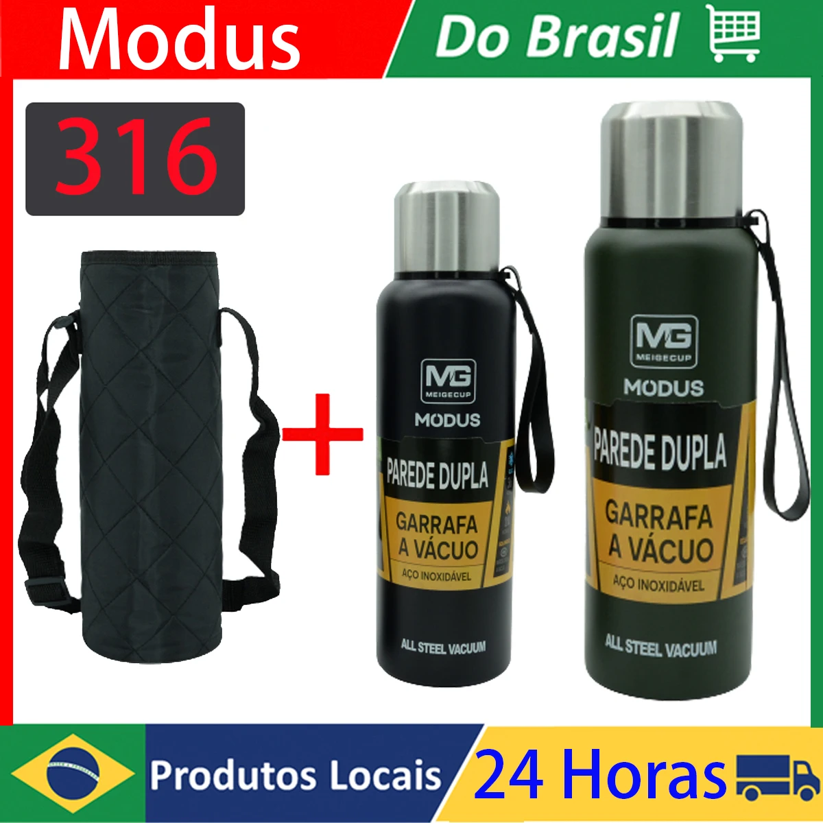 

Modus Large Capacity Stainless Steel Thermos Portable Vacuum Flask Insulated Tumbler with Rope Thermo Bottle 1000/1500ml