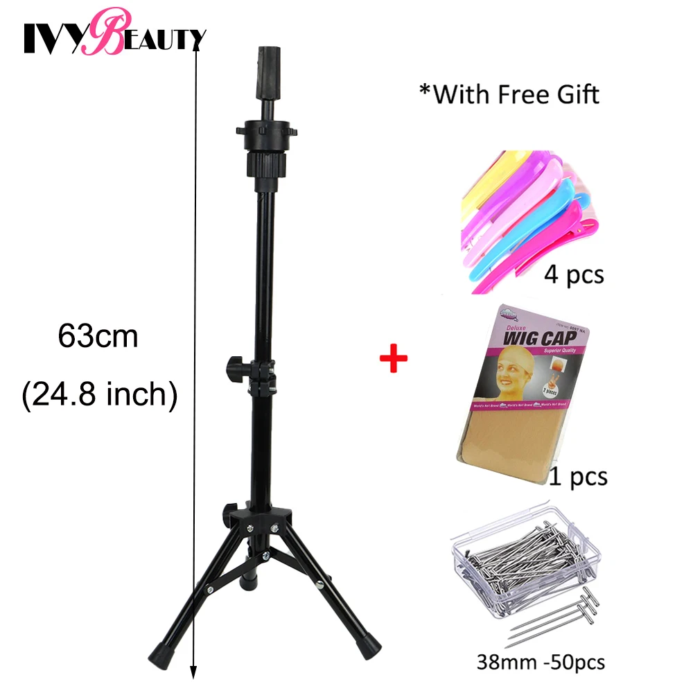 

Adjustable Wig Stand Tripod Holder For Wig Making Hairdressing Training Mannequin Head Wigs Stand Tripod Mini Wig Stand Holder