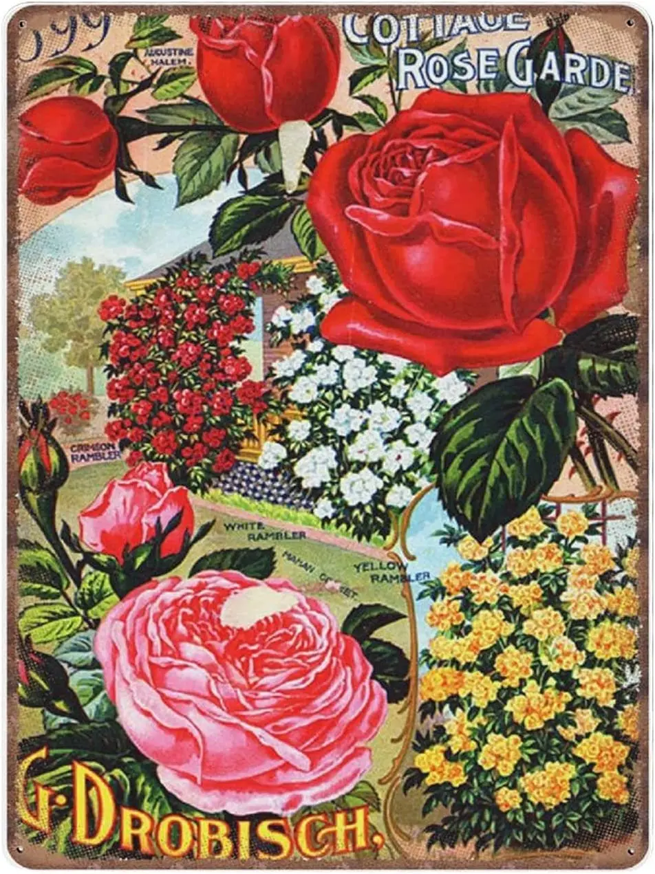 

Винтажные Цветы, оловянные знаки, розы, цветы, природные растения, кухня, сад викторианской эпохи, забавные винтажные металлические жестяные знаки