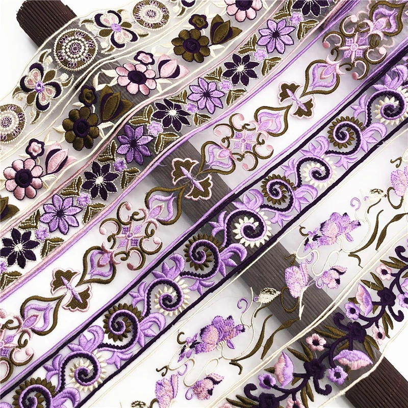 4 5-6 5 см широкая Этническая сетка с вышивкой кружева штрих-кода DIY одежда воротник