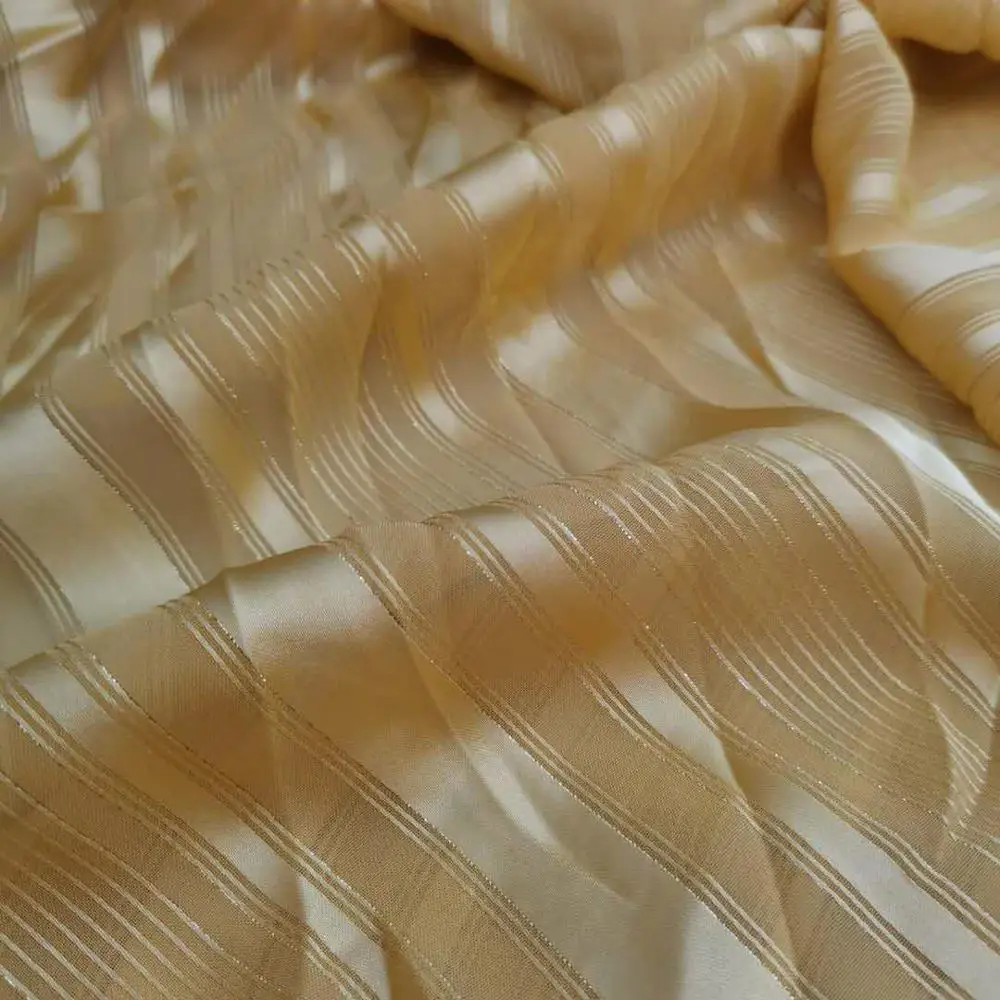 Блестящее платье шифоновая жаккардовая шелковистая полоска жемчужная блестящая