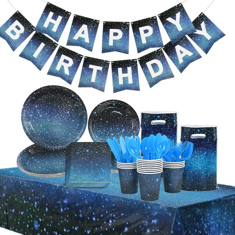 Одноразовая Скатерть со звездами на тему дня рождения для детей, со звездами, космосом Одноразовая Скатерть со звездами на тему дня рождения для детей, со звездами, космосом