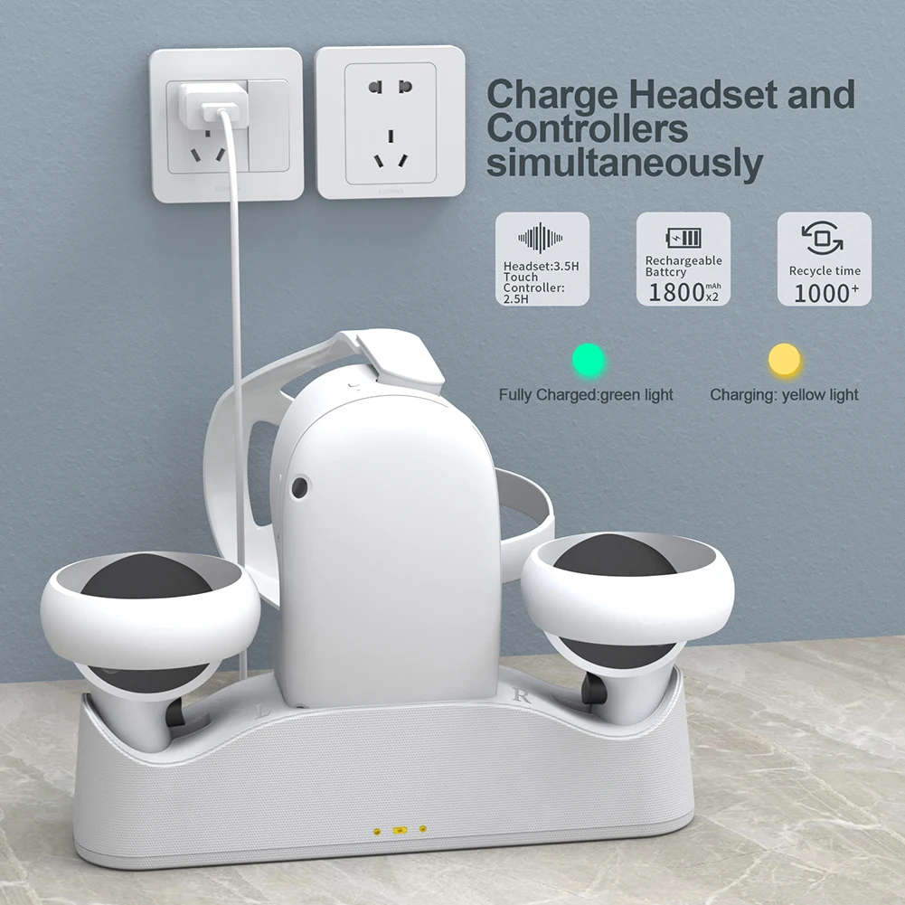

Magnetic Charging Dock Station with Batteries for Quest 2 Glasses Headset Handle Controller Charger Stand VR Base Accessories