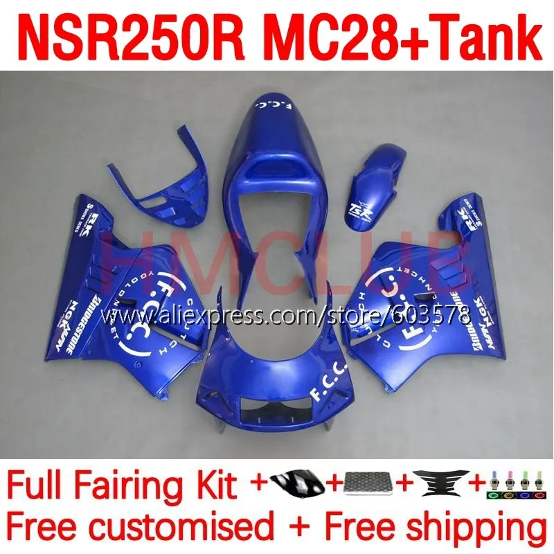 

+ Впрыск бака для HONDA MC28 NSR250R NSR 250R NSR250 R RR 94 95 96 97 98 99 1996 1997 1998 1999 синяя Глянцевая обтекатель 195No.45