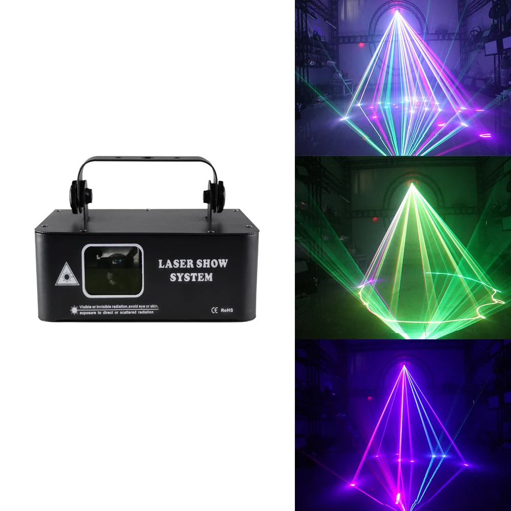 

500mW Laser Light Holiday Stage Device 90-240V RGB 3D DJ Equipment Disco Christmas Wedding Projector Full Color Scanning Light