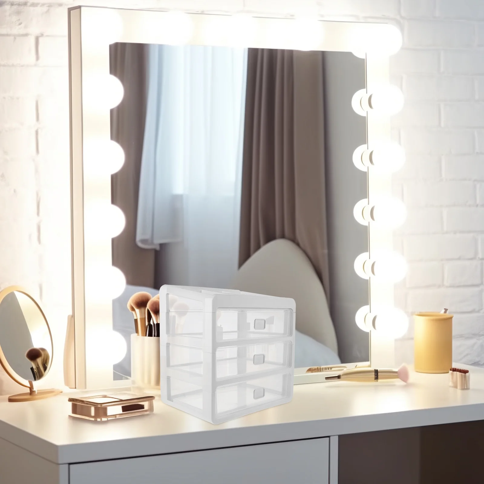 

Makeup Organizer with Drawers Display Holder Bedroom Makeup Storage Box