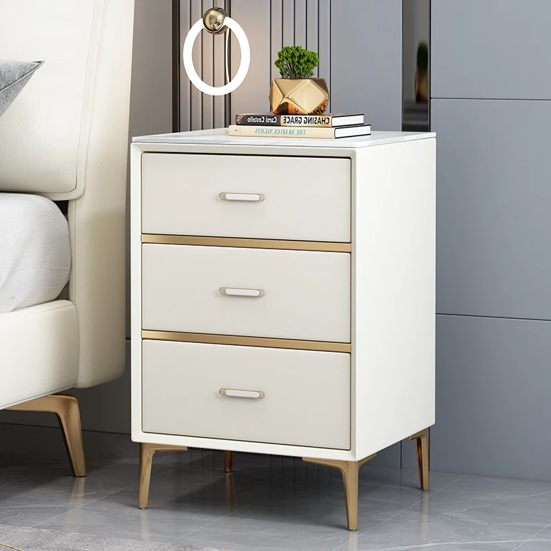 

White Wood Nightstands Mobile Bedroom Multifunctional Modern Nightstand Metal Gamer Mesitas De Noche Dressers Furniture YYY45XP
