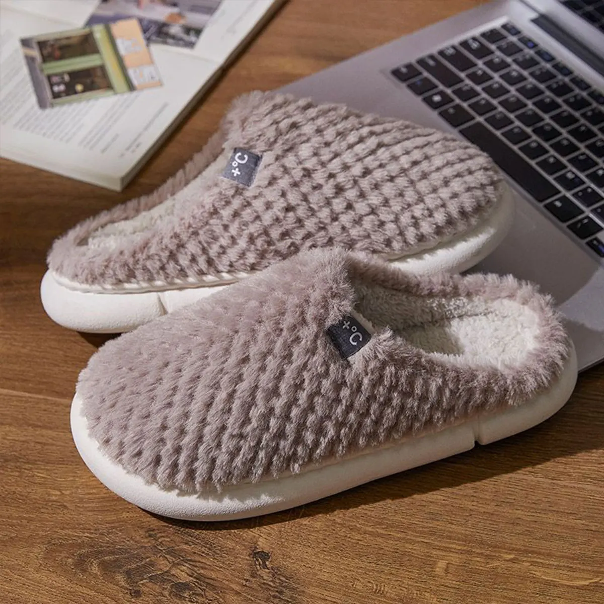 Mo Dou зимне-осенние женские хлопковые тапочки домашние теплые плюшевые мужские