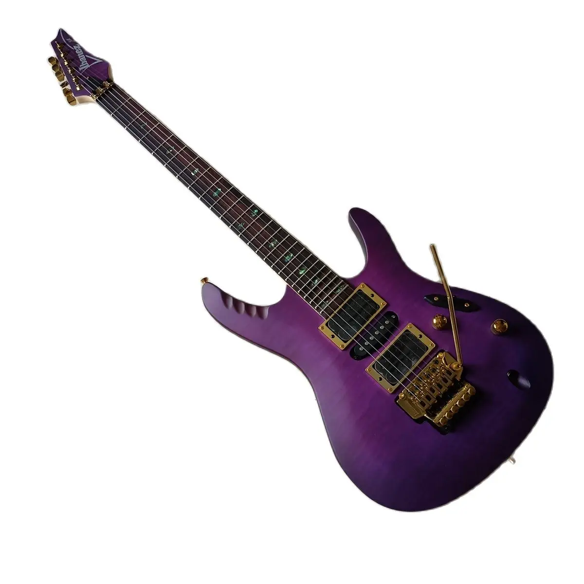 

Новое поступление, фиолетовая электрическая гитара, толщиной 27,6 мм, HSH, пикапы, золотая металлическая деталь