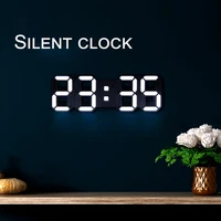 nordic led digital alarm clock hanging wall clock snooze watch table clocks thermometer silent electronic clock art clockwork