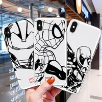 iron man deadpool transparent phone case for xiaomi redmi note 10 9s 8 7 6 5 a pro t y1 anime cover silicone pre funda