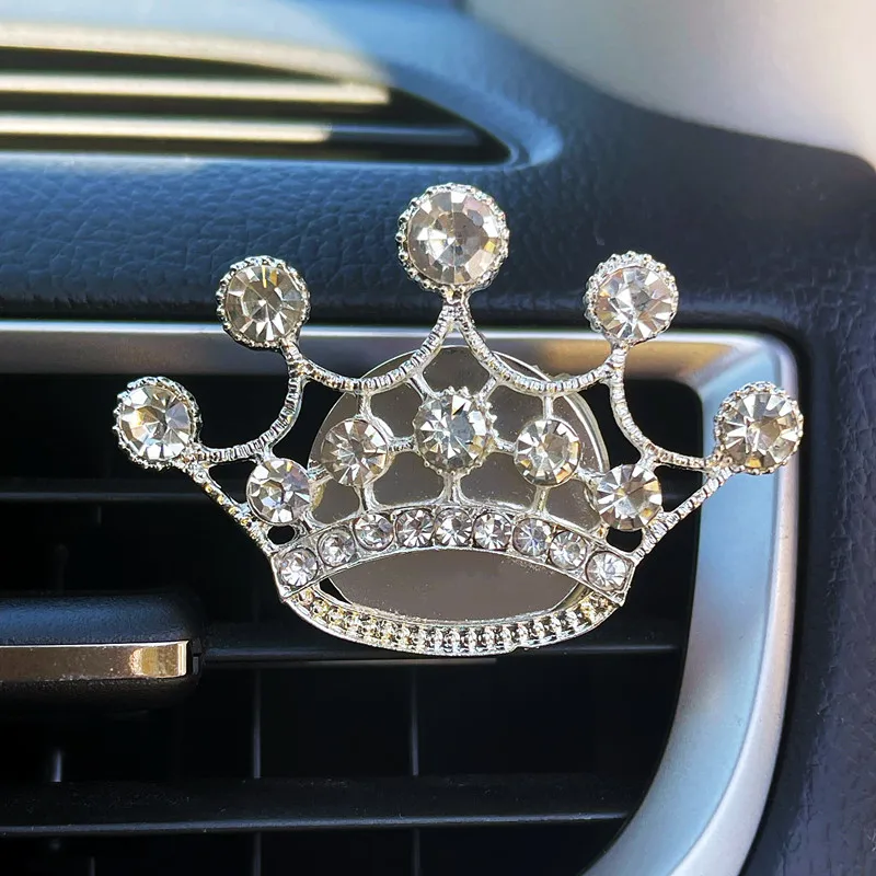 

Crystal Diamond Crown Car Accessories for Girls Rhinestone Bag Crystal High Heels Car Freshener Perfume Diffuser Birthday Gift