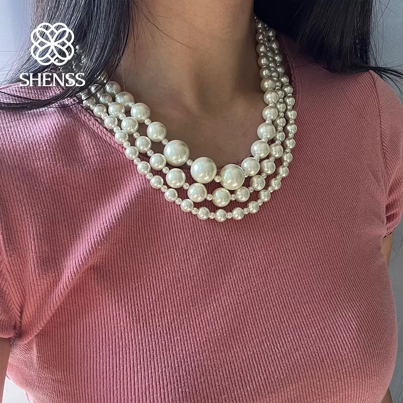 

High Quality Multilayer Shell Pearl Necklace For Women Wedding Jewelry