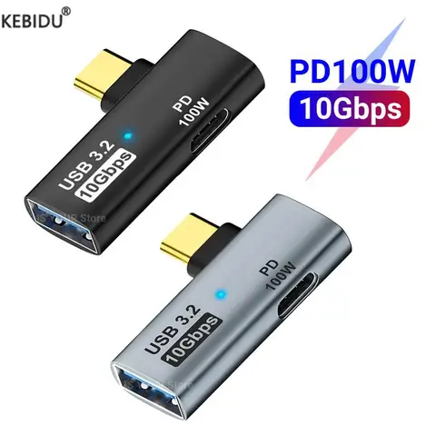 2 в 1 USB C OTG Кабель-адаптер типа C к USB3.2 10 Гбит/с PD100W Адаптер для быстрой зарядки данных для Samsung Huawei Xiaomi Ноутбук Планшет