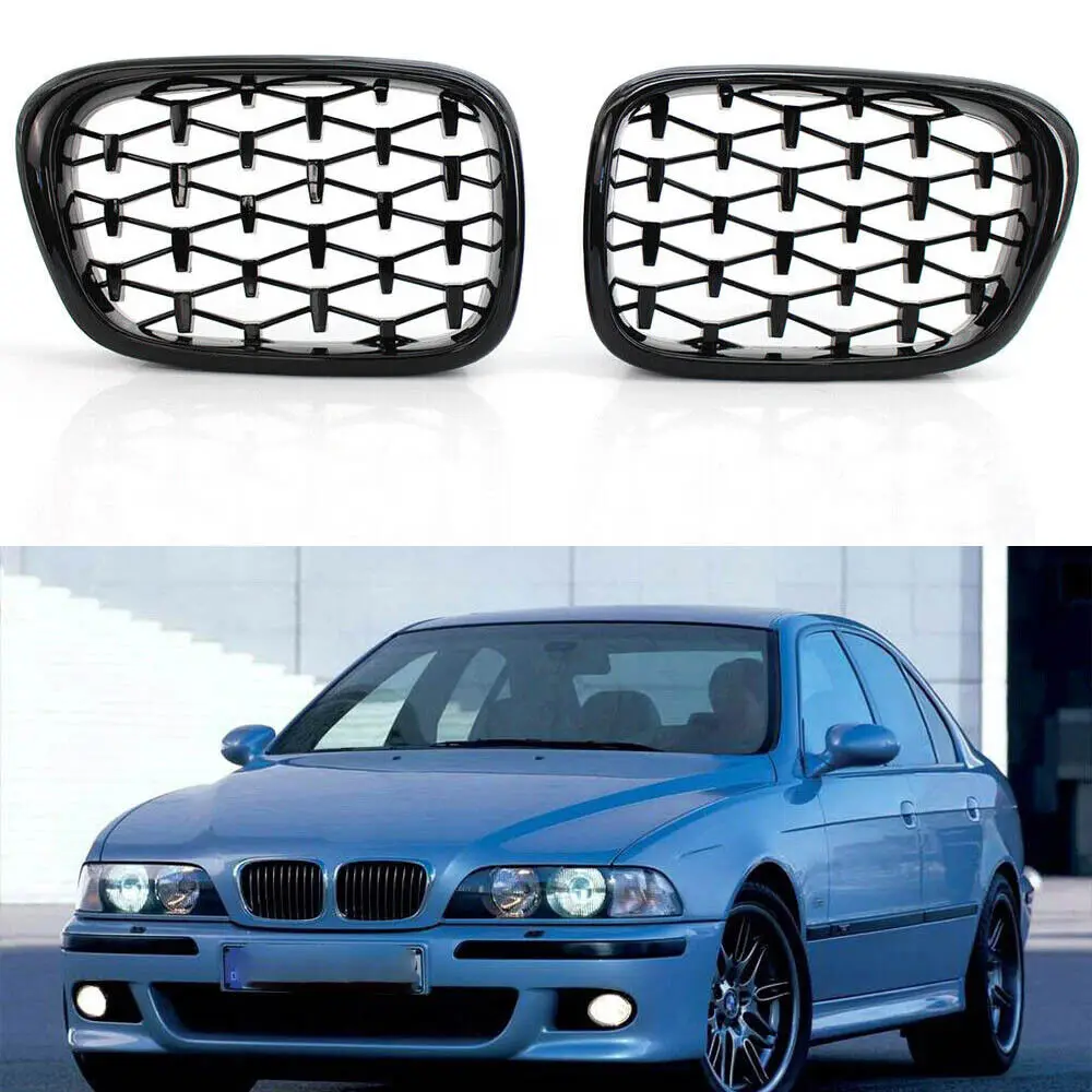 

1 Pair For BMW E39 M5 1999-2003 5 Series Gloss Black Diamond Meteor Latest Style Grille 51137005838,51137005837