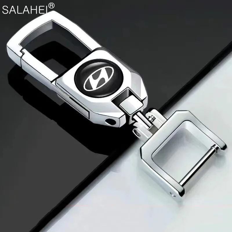 

Metal Car Styling Keychain Key Chain Ring For Hyundai Sonata i40 i30 Tucson Genesis IONIQ Elantra Rena IX25 IX35 Car Accessories