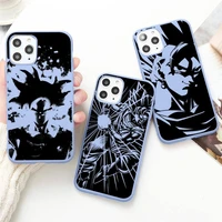 dragon ball z line art sketch phone case for iphone 13 12 mini 11 pro max x xr xs 8 7 6s plus candy purple silicone cover