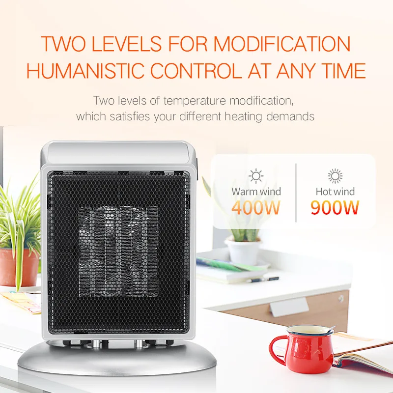 

2022 Heater for Living Hoom Electric Fan Keep Warm Small Desk Mini Heater Adjustable Thermostat for Bedroom Office