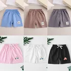 Летние шорты для мальчиков и девочек, модная детская одежда для отдыха, однотонные шорты для малышей, детские шорты, короткие свободные эластичные талии