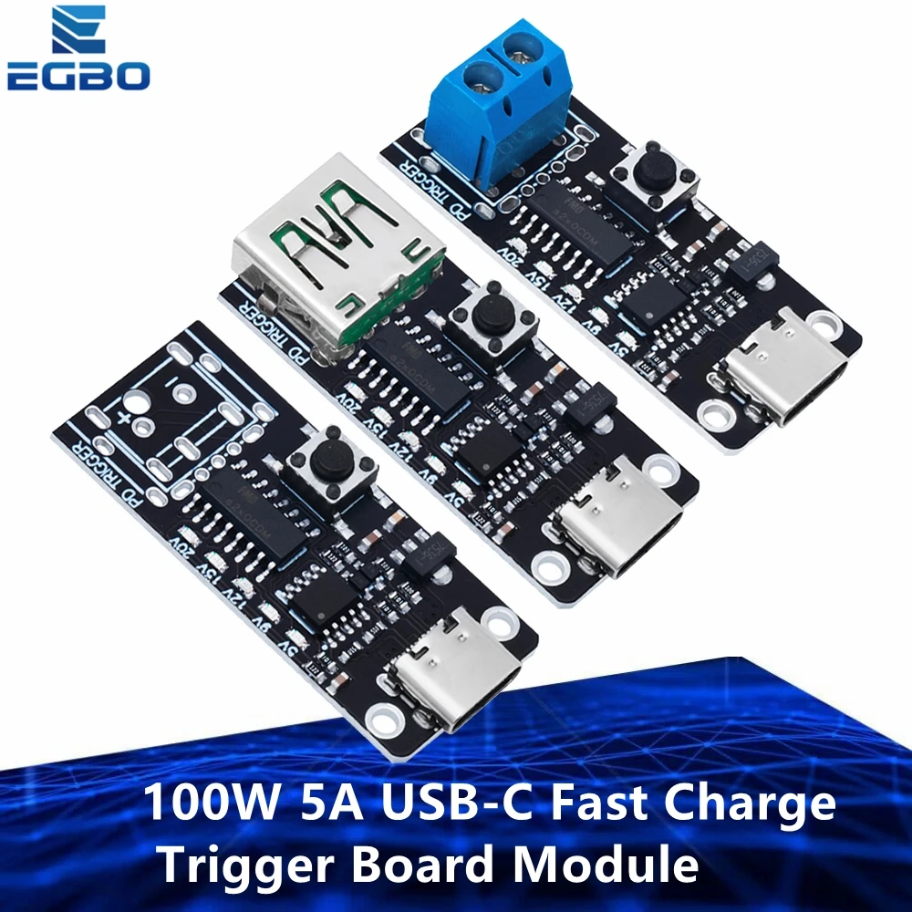 100W 5A USB-C hızlı şarj tetik devre kartı modülü PD/QC Decoy kurulu hızlı şarj USB tip-c PD 2.0 3.0 güç teslimat Boost modülü