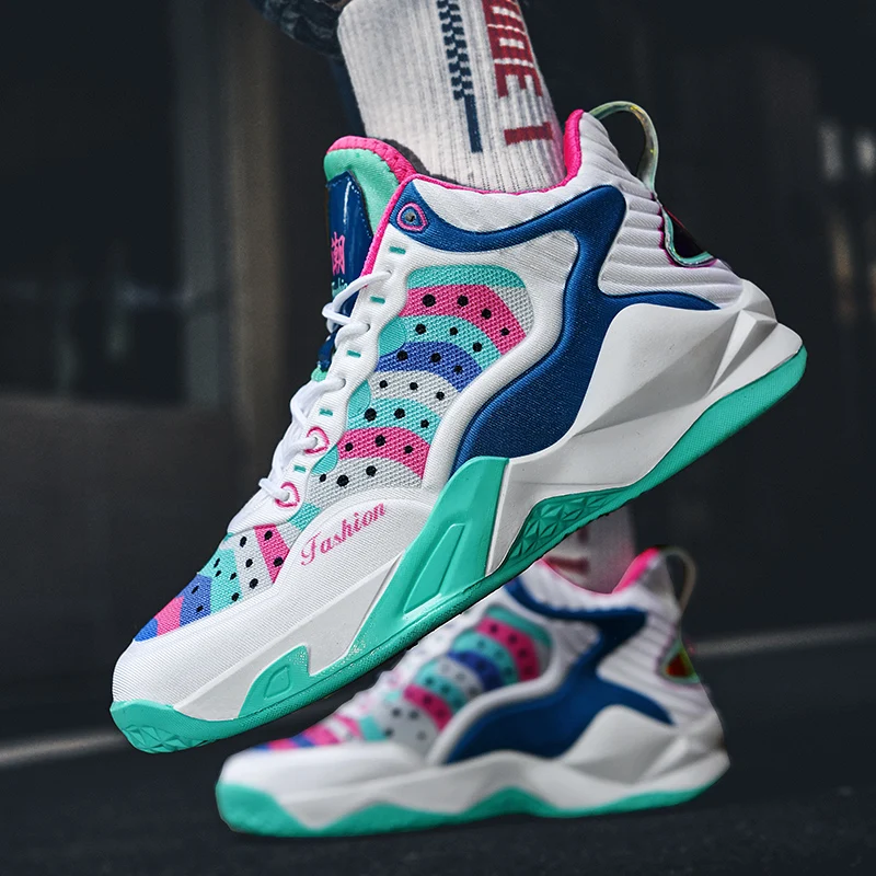 Camouflage Basketball Sneakers Men Women Training Breathable Fashion Colorful High Top Shoes Sport Non-slip Zapatillas de Hombre