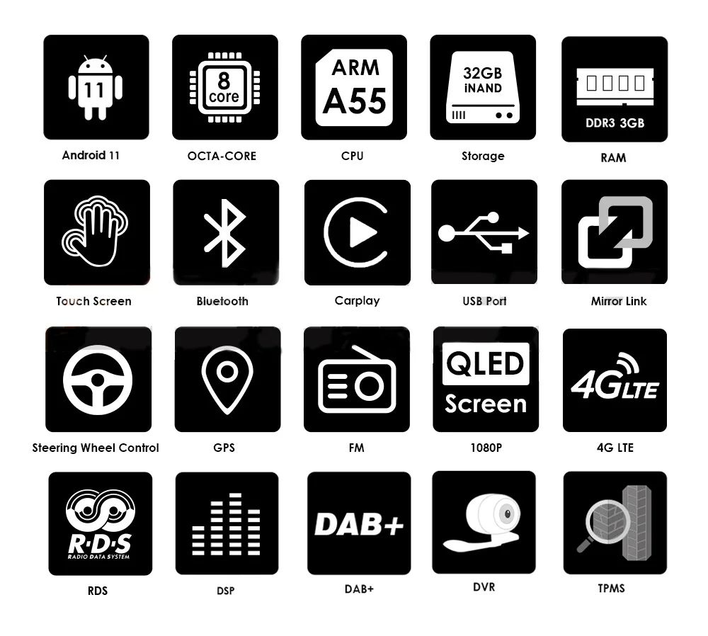 Автомобильный радиоприемник 3G + 32G Android11 9 '➌ore мультимедийная стереосистема