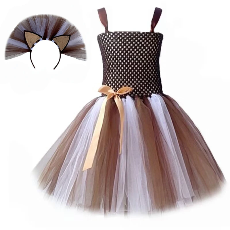 Костюмы для девочек с изображением коричневого льва животных джунглей