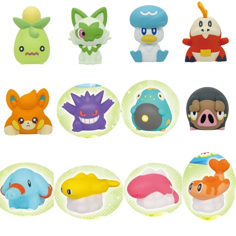 Супер милые фигурки покемонов игрушки Gengar Sprigatito Fuecoco Pawmi Tatsugiri Phanpy модели