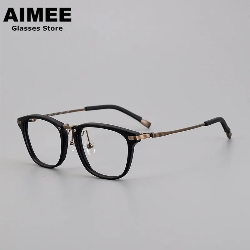 Японская дизайнерская оправа для очков из чистого титана Мужские квадратные