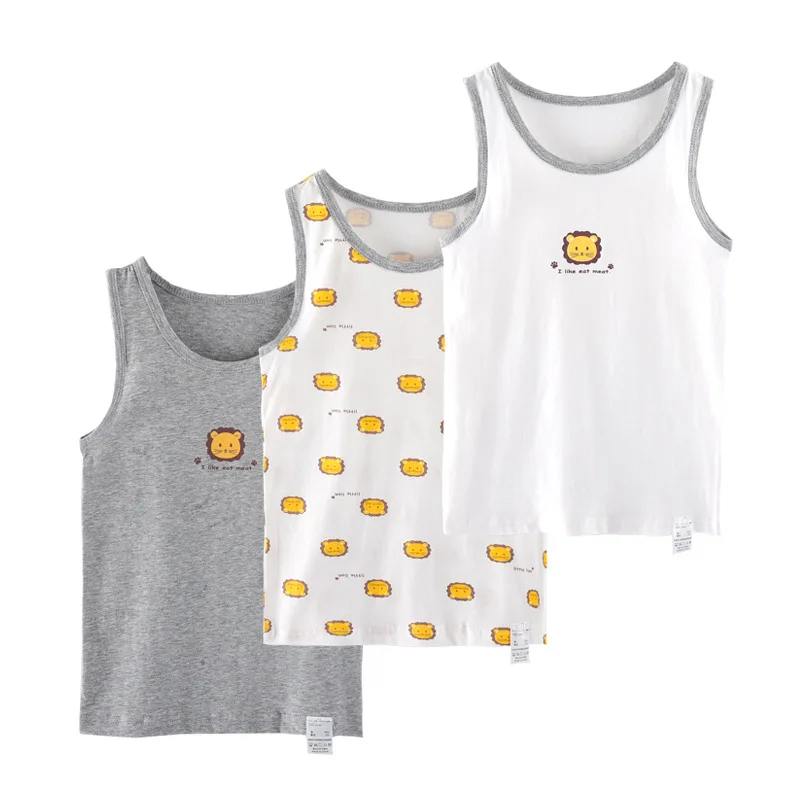 

Iairay 3 шт./компл. мягкие хлопковые майки для мальчиков, Летний жилет, детское нижнее белье, классная дышащая майка без рукавов