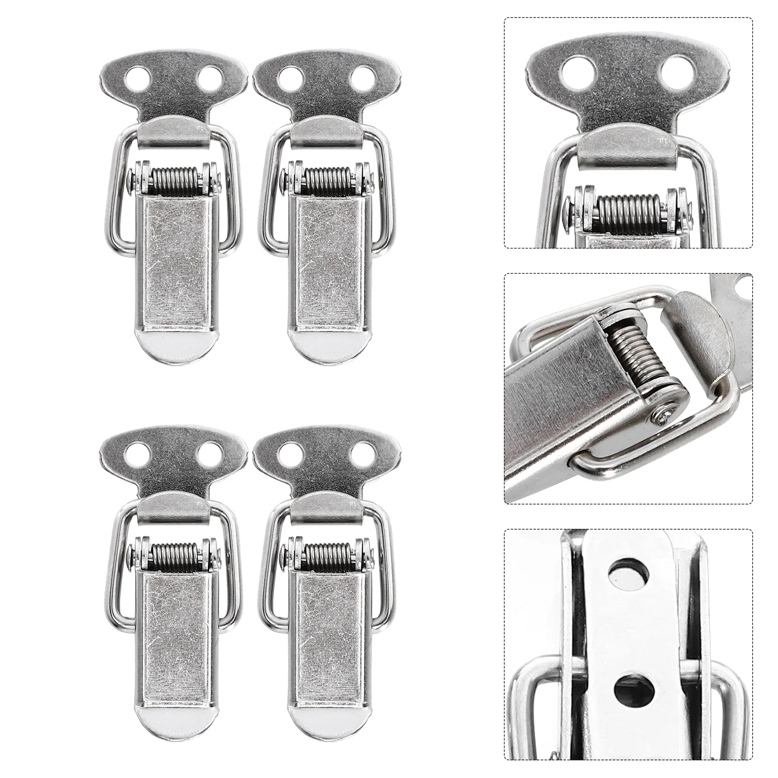 

10 Pcs Toolbox Accessories Stainless Steel Loaded Toggle Spring Switch Stainless Steel Catch Clamp Clips Luggage Latches Clamp