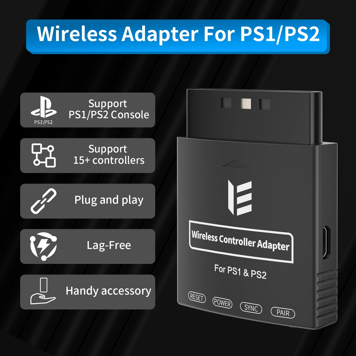 Адаптер-адаптер Беспроводного Контроллера RGeek Совместимый С PS1/PS2 PS4/PS5 Switch Pro Xbox —