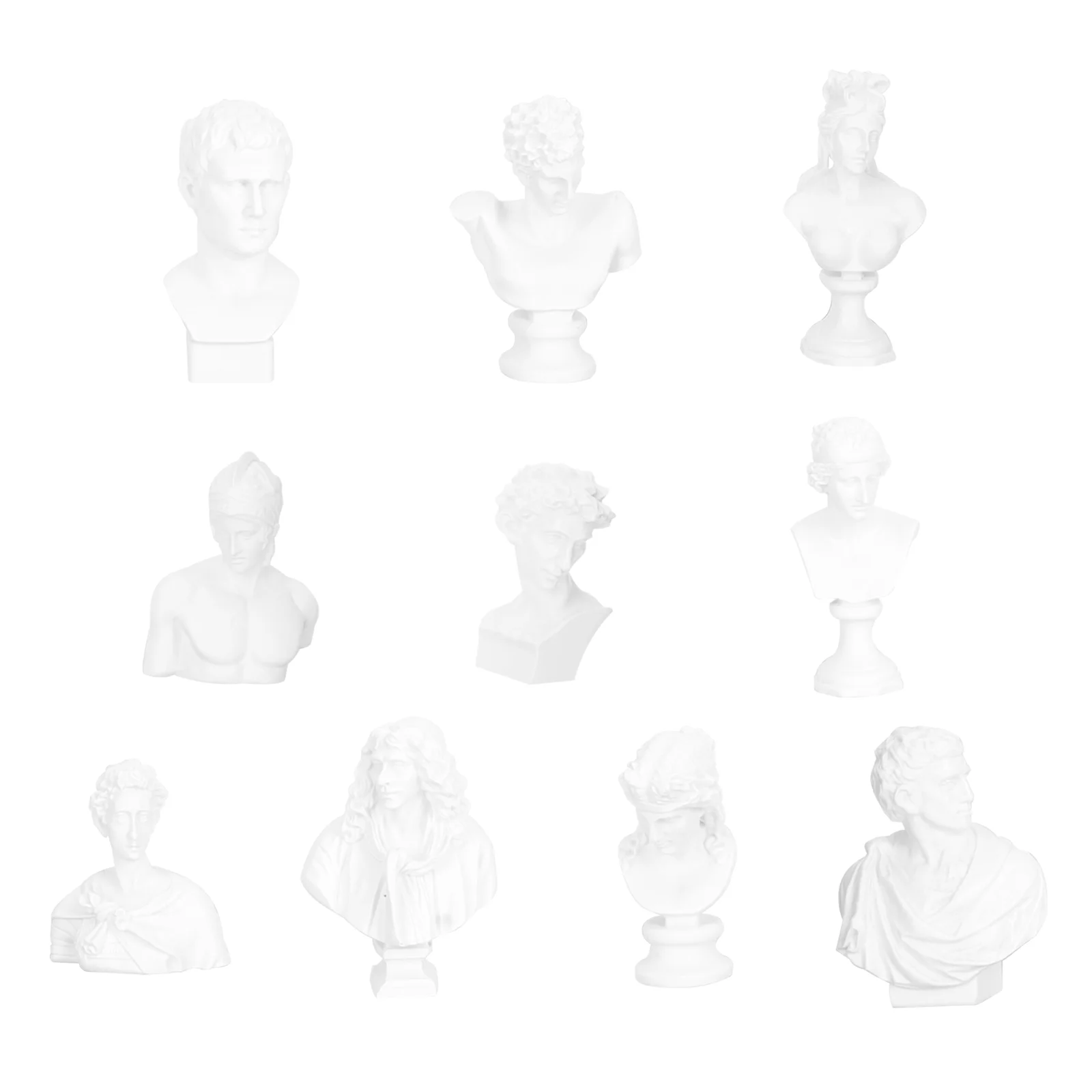 

10Pcs Resin Sculpture Unique Resin Art Sketch Statue Home Office Decorative Sculpture