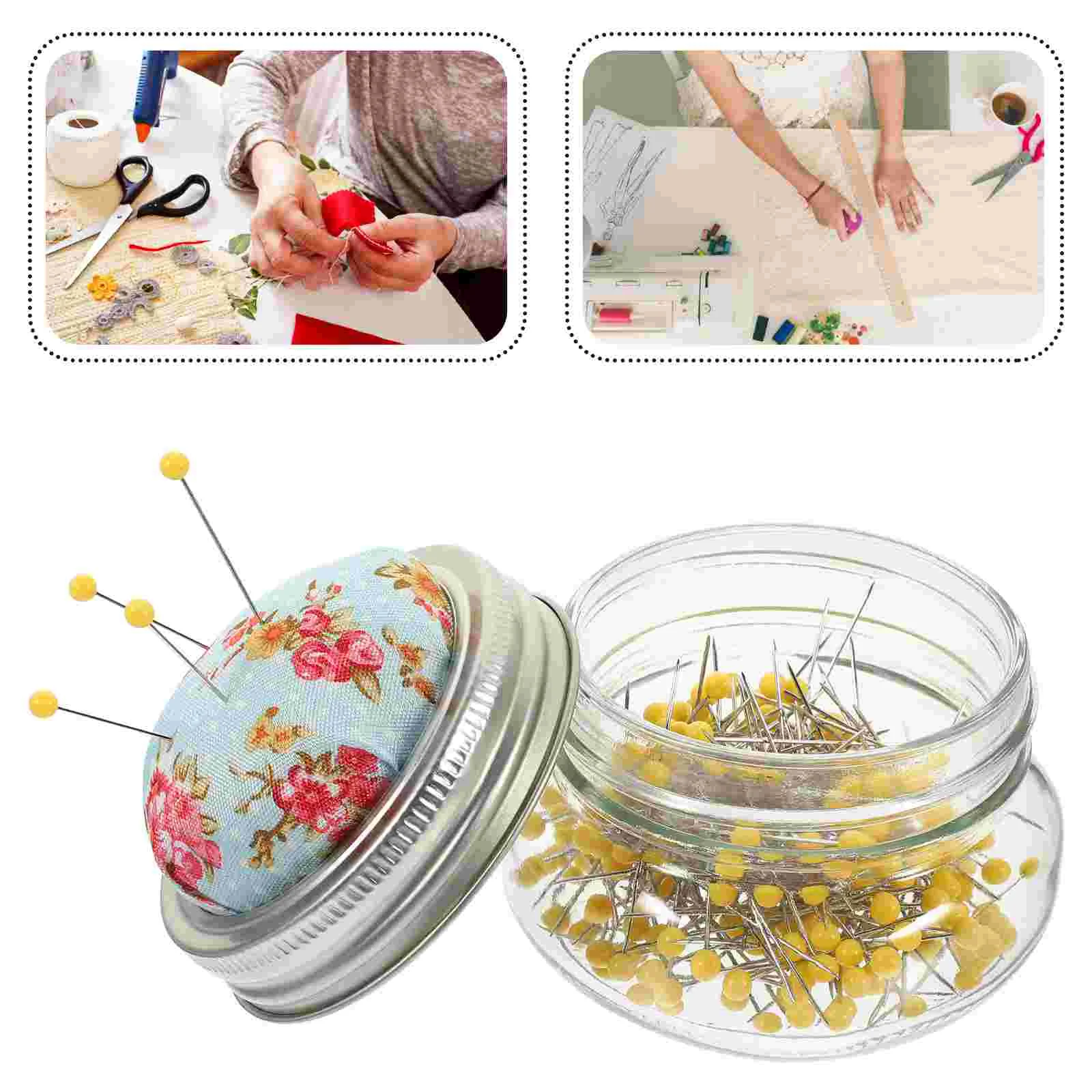 

1 Set Stitching Pin DIY Sewing Crafts Locating Pin with Cushion Type Box