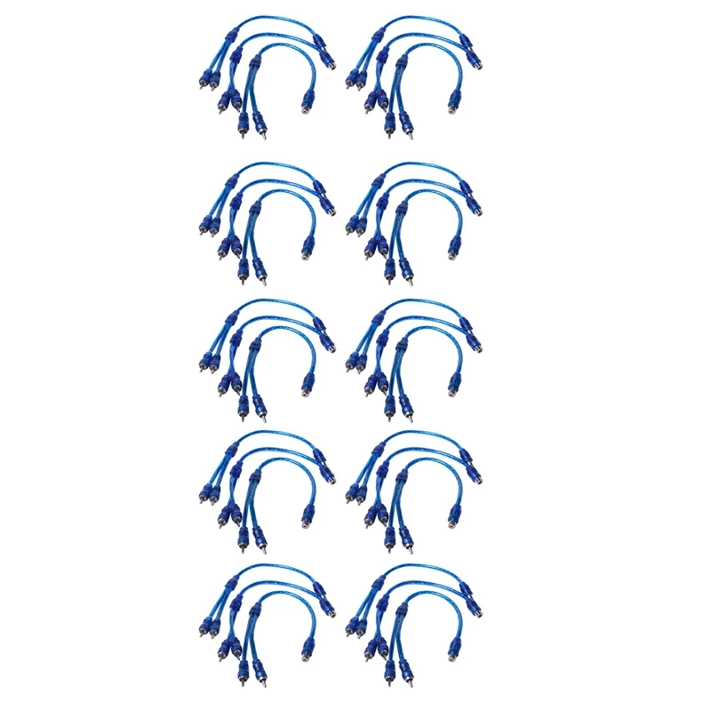 

30 Pcs Audio Connection For 1 RCA Female To 2 RCA Male Adapter Splitter Cable