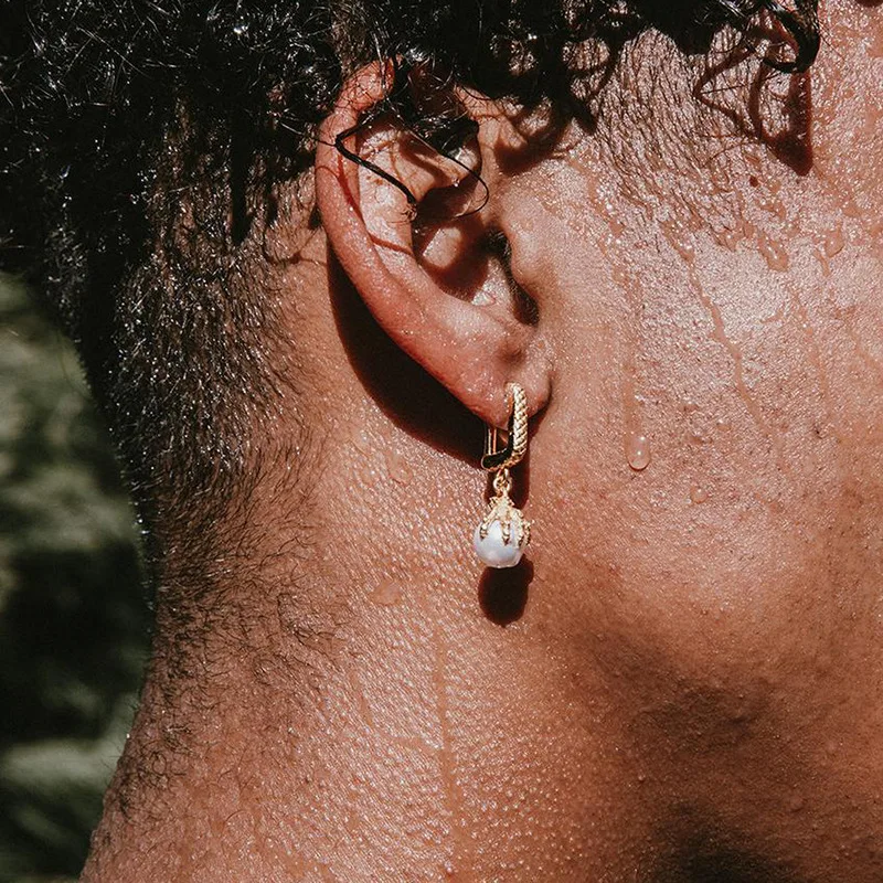 Хип-хоп пирсинг рэпер ледяные шипованные необычные серьги для мужчин золотой