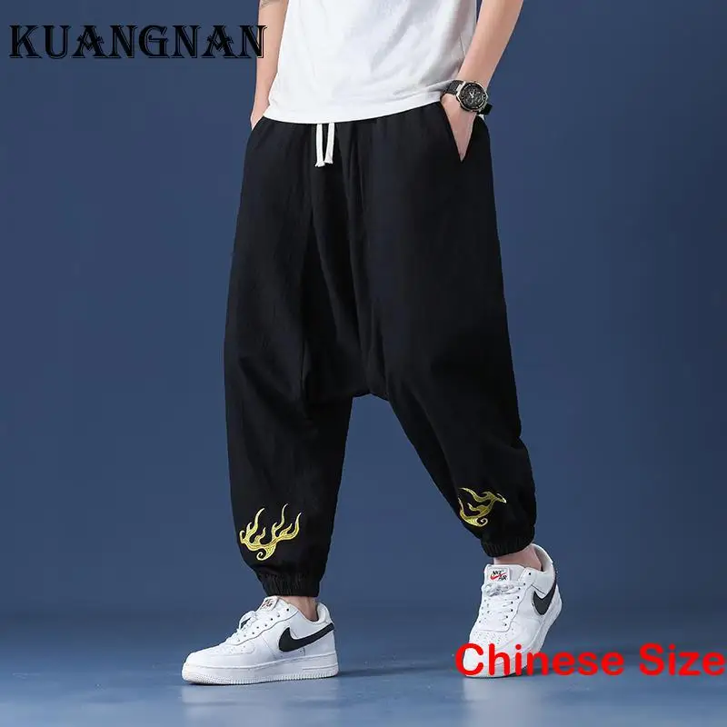 

KUANGNAN Embroidery Sport Pants for Man Men's Luxury Clothing Mens Trousers Sweatpant Sale Korean Clothes Hip Hop Baggy 5XL 2023