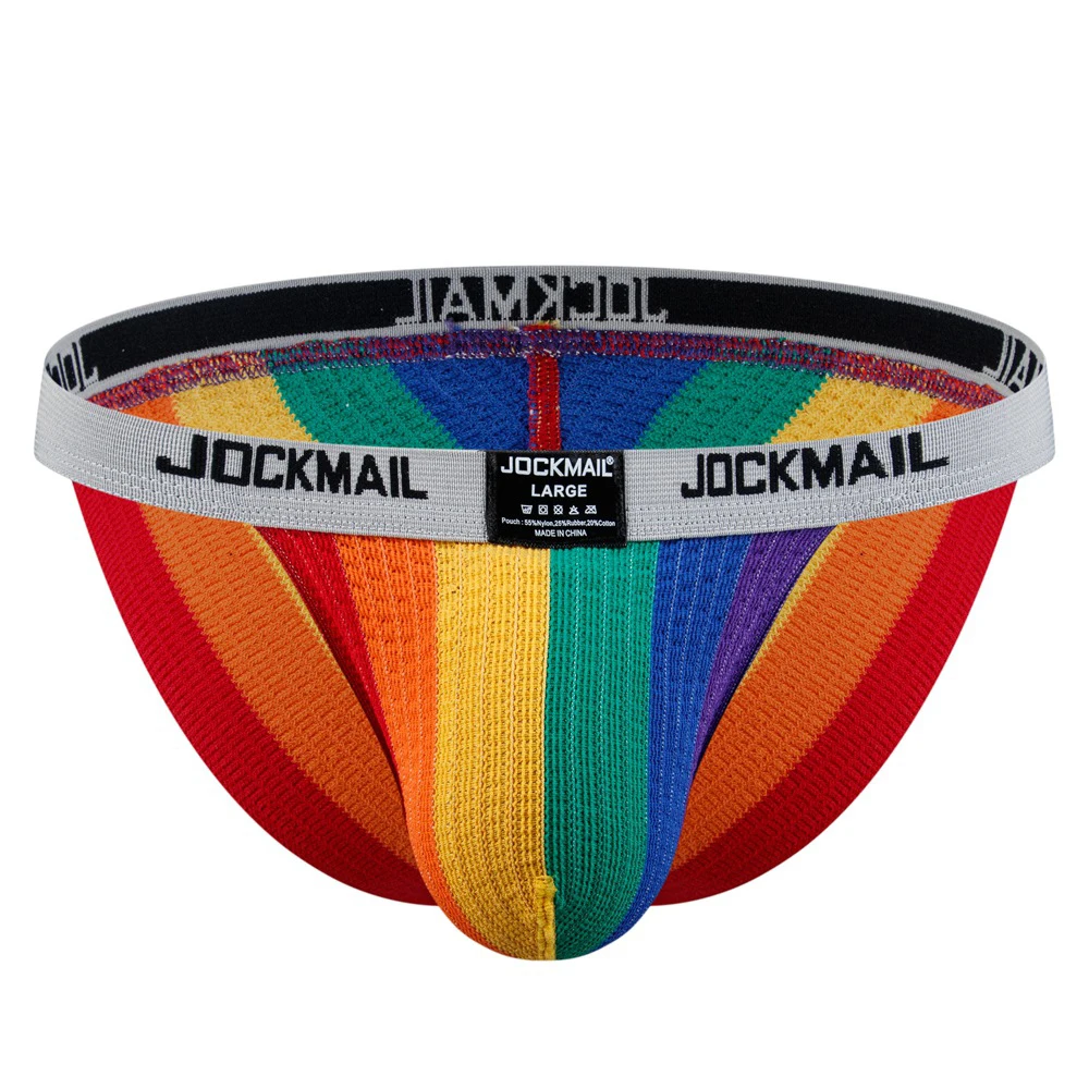 

Трусы-танга JOCKMAIL мужские, пикантные хлопковые дышащие трусы, бикини с пузырьковым мешочком, Брендовое нижнее белье, A50