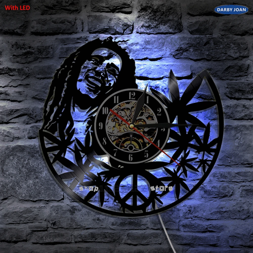 Bob Marley 3D Wall Lamp Antique Style Vinyl Record Light Living Room Art Wall Decorative Lamp With Color Changing