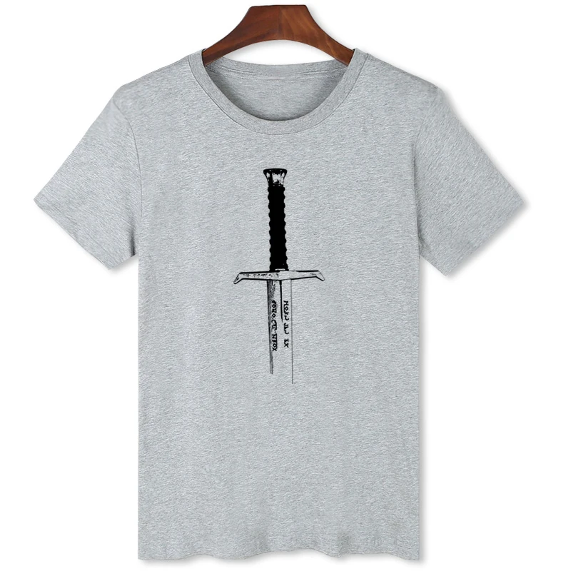 

Knight Sword T-shirt Summer Short Sleeve Casual Clothing Men Brand Tshirt Trendy Tops Tees B005