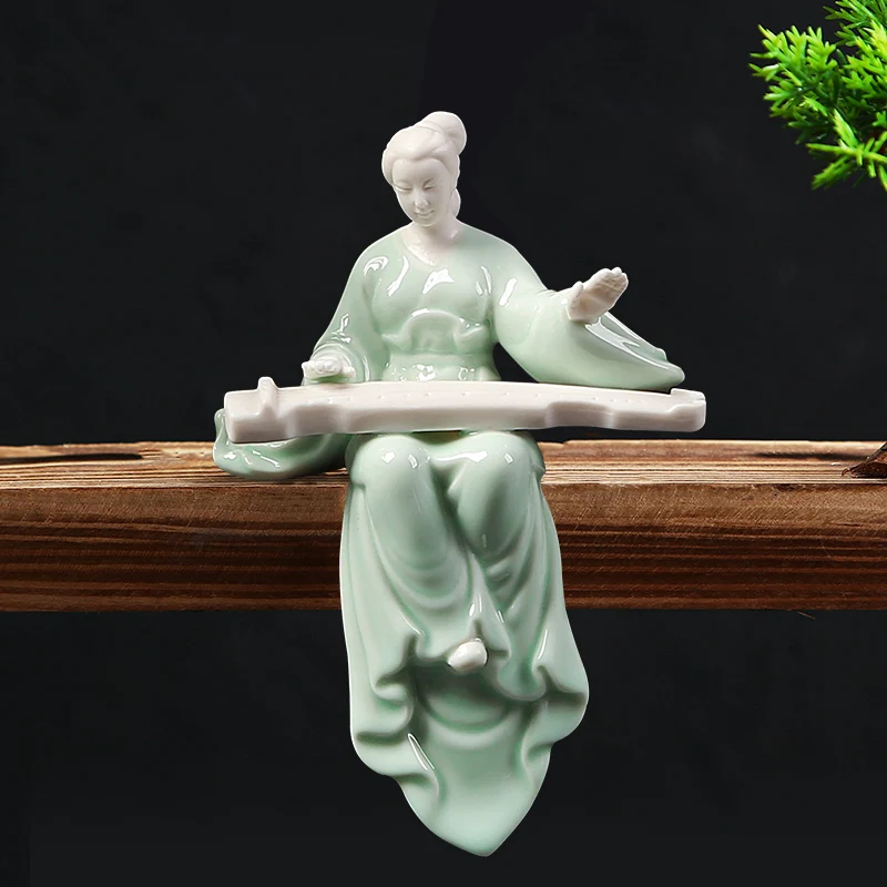 

Керамическая статуэтка, скульптура, Китайская классическая женская статуэтка с орнаментом, статуэтка, аксессуары для украшения дома, фигурки