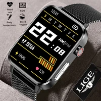 lige 1 7 inch new ecg ppg smart watch men heart rate blood oxygen pressure temperature sport watches waterproof smartwatch women
