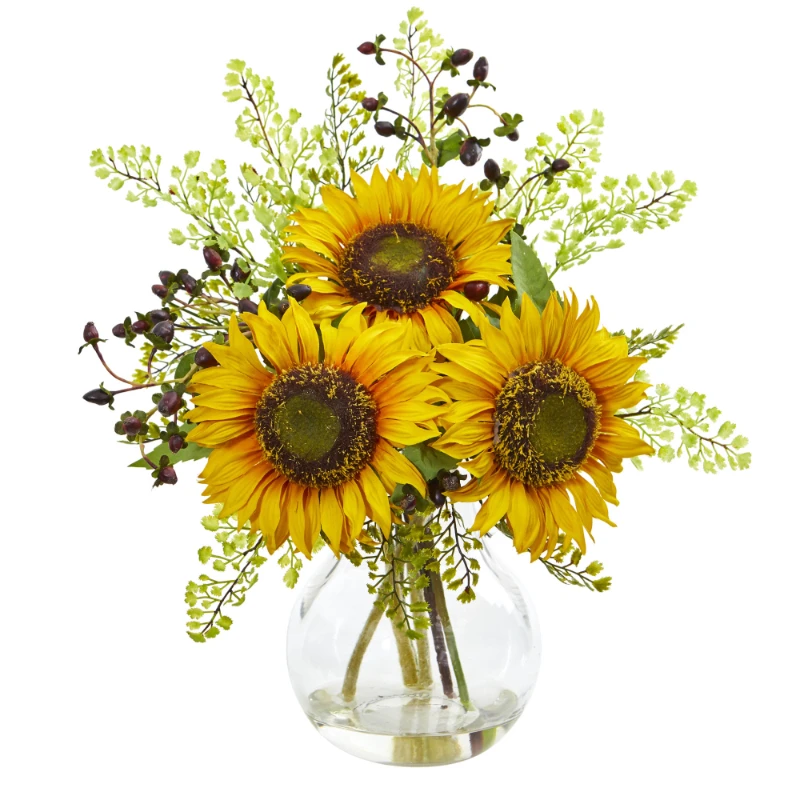 

Yellow Sunflower Artificial Flower Arrangement in Vase