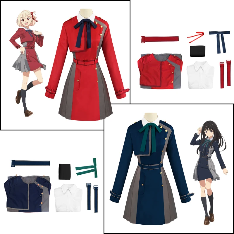 

Аниме Lycoris Recoil Косплей Костюм Иноуэ такина нисикиджи чизато Косплей Униформа платье юбка женская одежда на Хэллоуин костюм