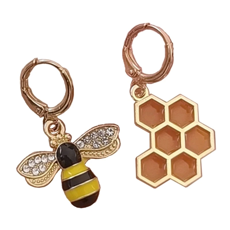 

Honeycomb Bee Dangle Earrings Fashion Drop Enamel Earrings Jewelry Gift