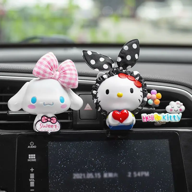 

Kawaii Sanrio Car Accessories Hello Kittys My Melody Cinnamoroll Car Perfume Anime Clip Aroma Air Vents Cute Air Freshener