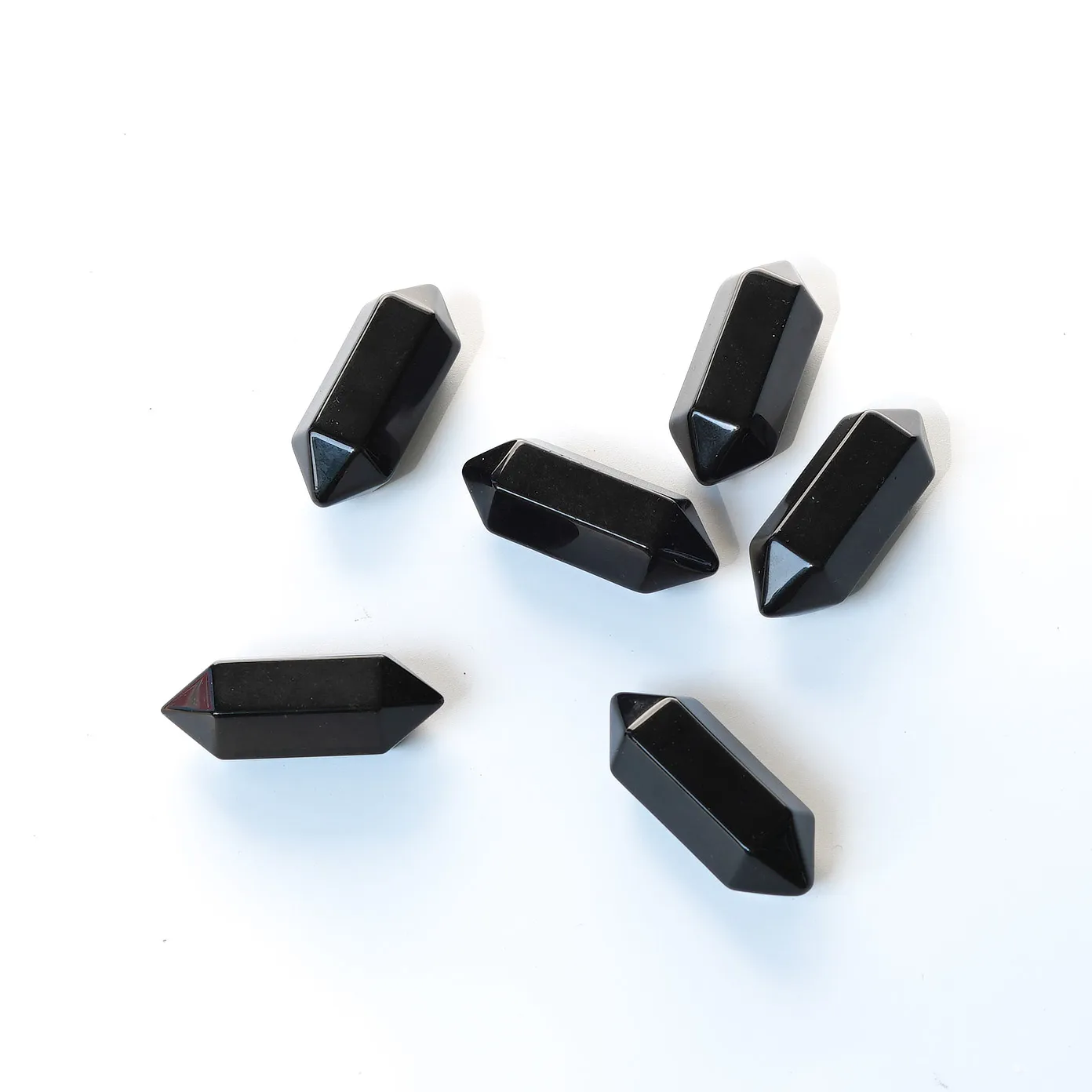 

1pcs Natural Double Endpoint Obsidian Hexagonal Stone Colum Energy Healing Crystal Room Decoration Witchcraft Reiki Ornament